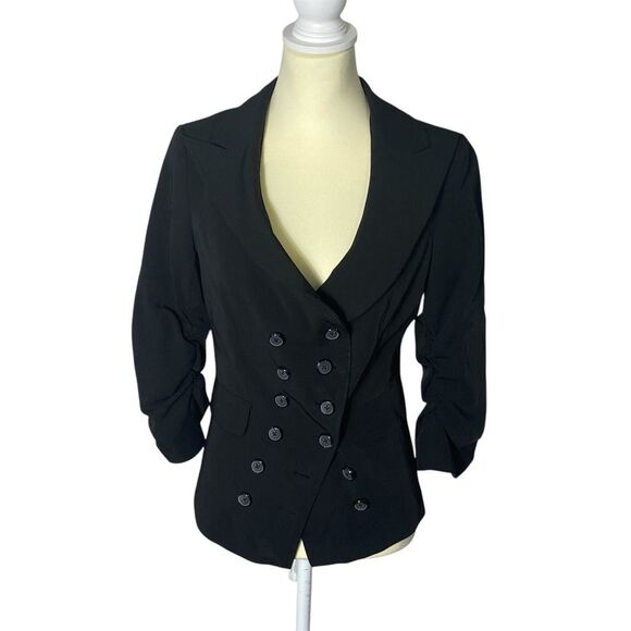Laundry By Shelli Segal Double Breasted Black Blazer Women's Size 6 - Picture 1 of 16